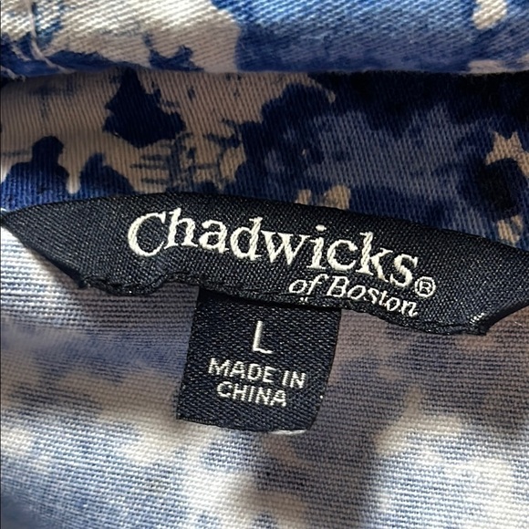 Chadwick’s of Boston Blue Floral Button-Up Denim Jacket Size Large - Picture 8 of 9